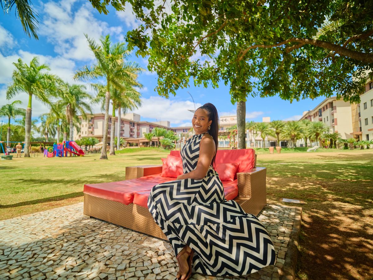 Área de convivência ao ar livre do resort